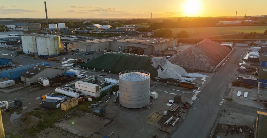 on-site constructed stainless steel storage tank for acetic acid at bigadan biogas installation