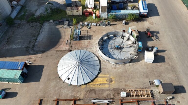on-site construction of stainless steel acetic acid storage tank at bigadan biogas installation